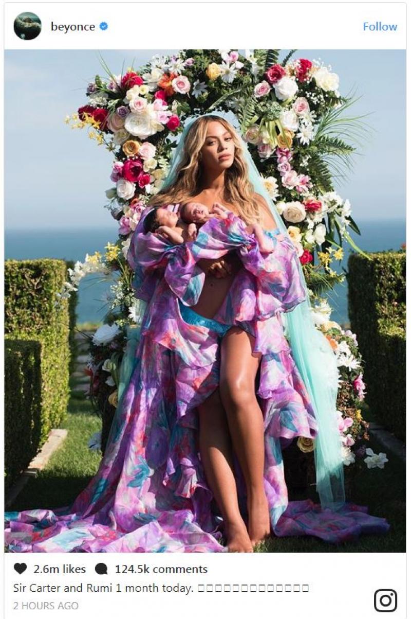 Beyonce a publicat prima poză cu gemenii Beyonce